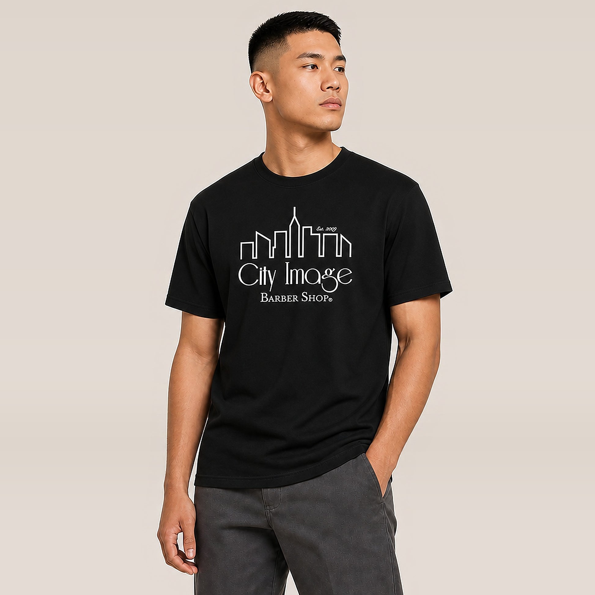 City Image Logo Heavyweight Tee — on model