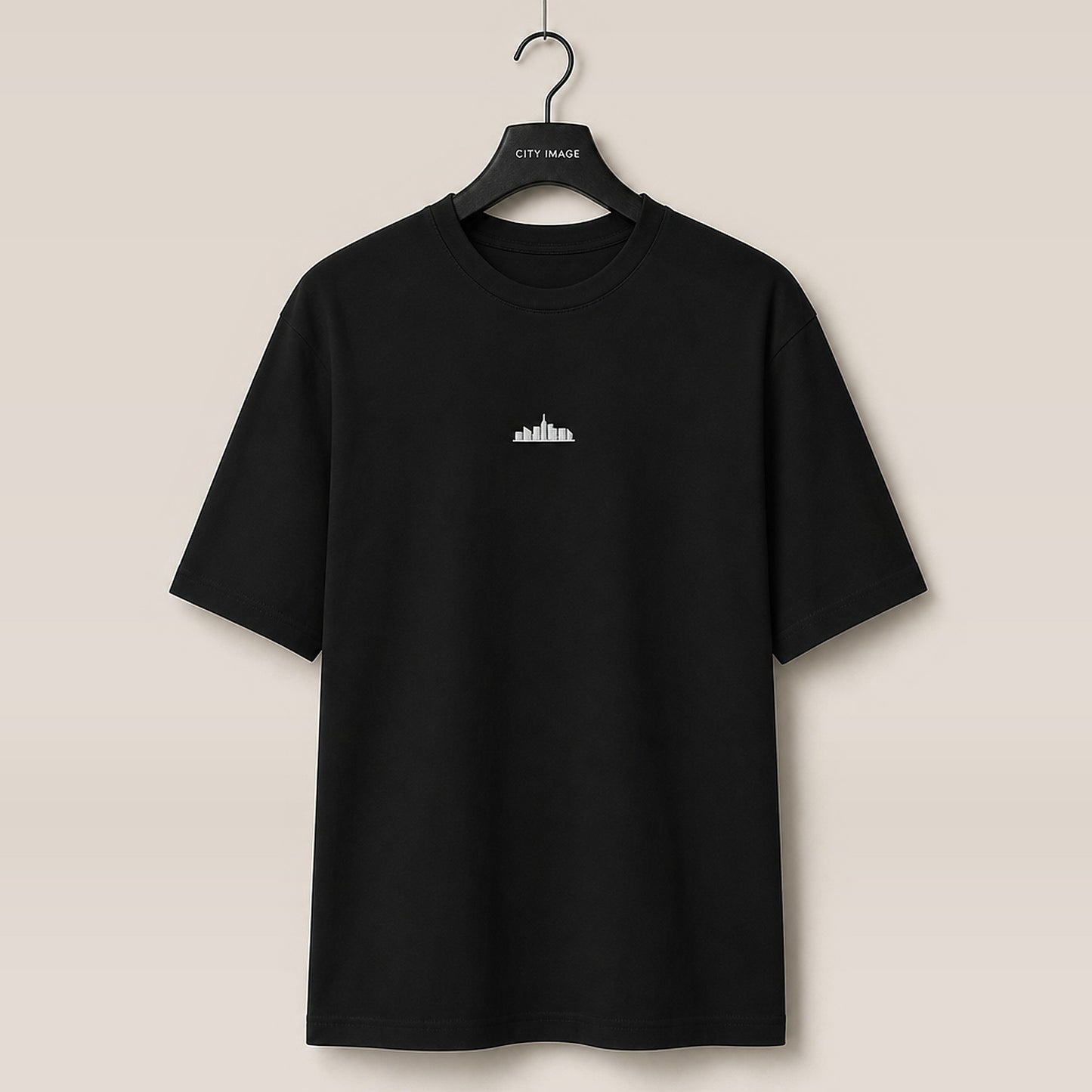 Embroidered Skyline Heavyweight Tee — front
