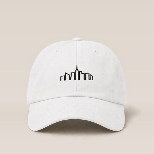 Skyline Dad Hat (White) — front