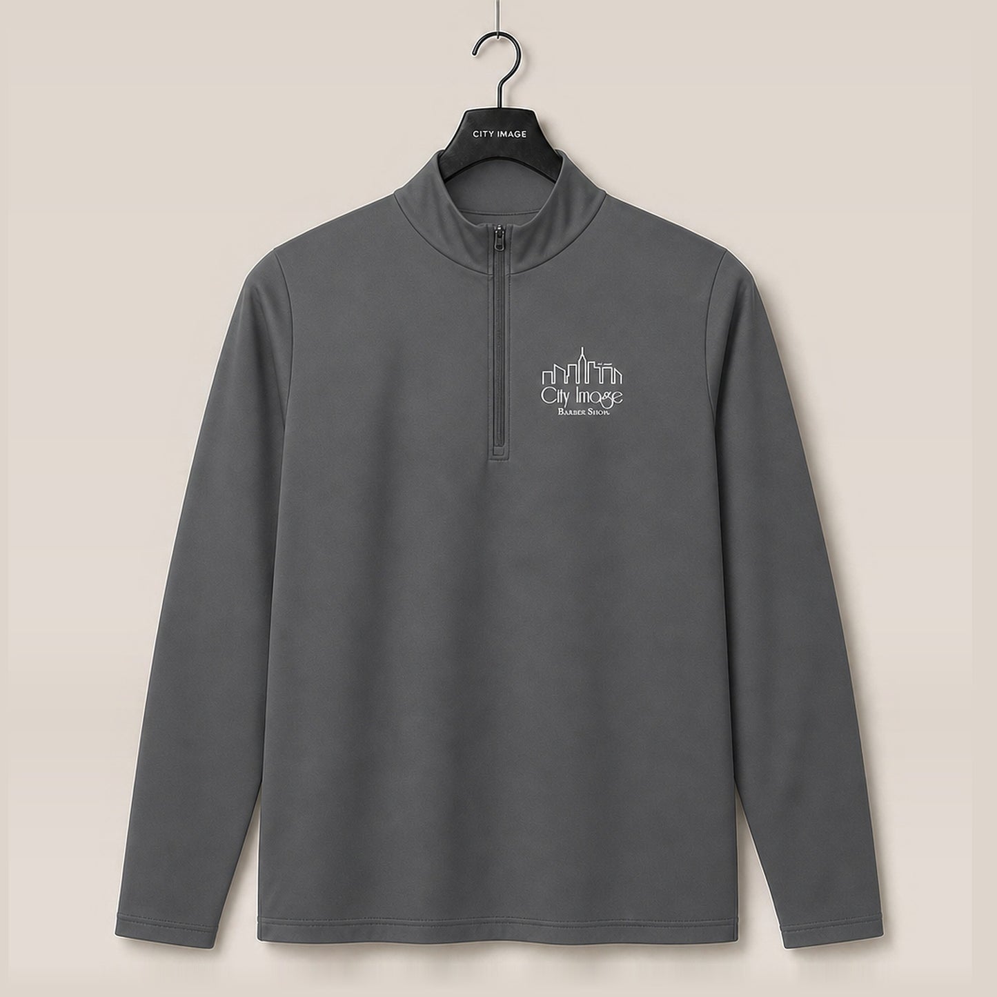 City Image Lightweight Quarter-Zip Pullover (Iron Grey) — front