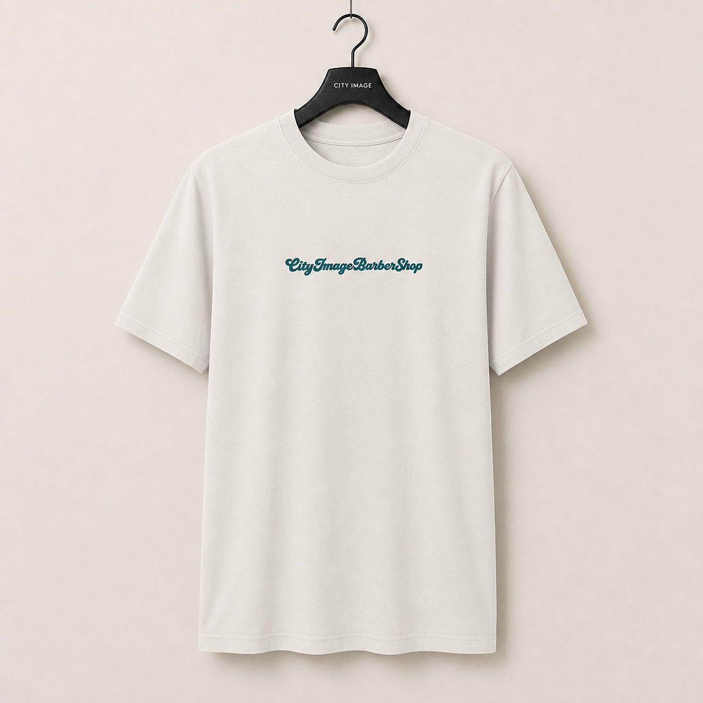 City Image Logo Script Oversized Tee (Faded Bone) studio