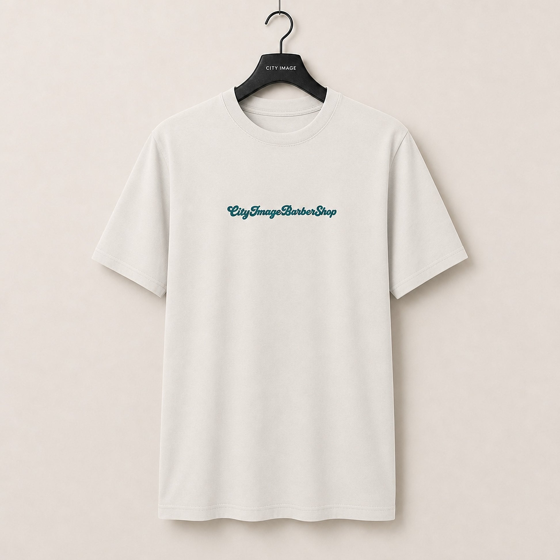 City Image Logo Script Oversized Tee (Faded Bone) studio