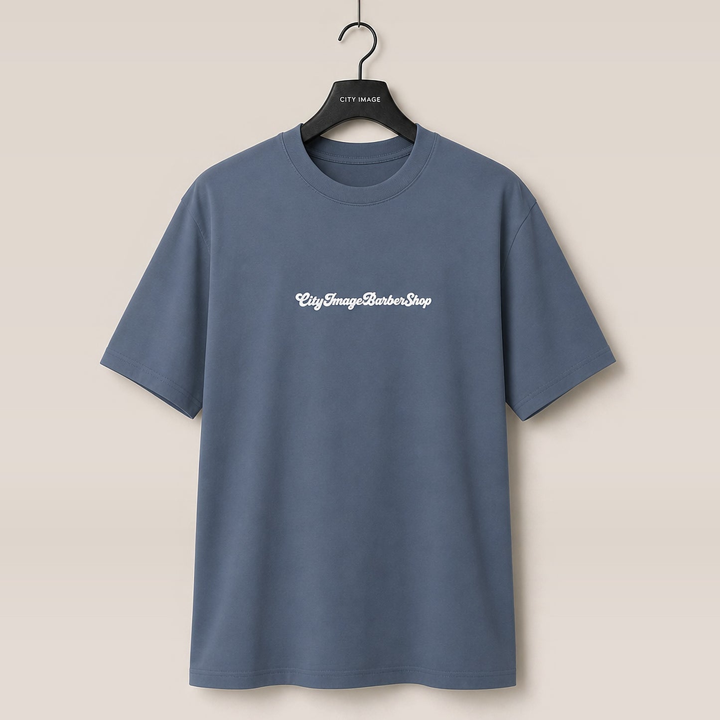 City Image Logo Script Oversized Tee (Faded Indigo) studio