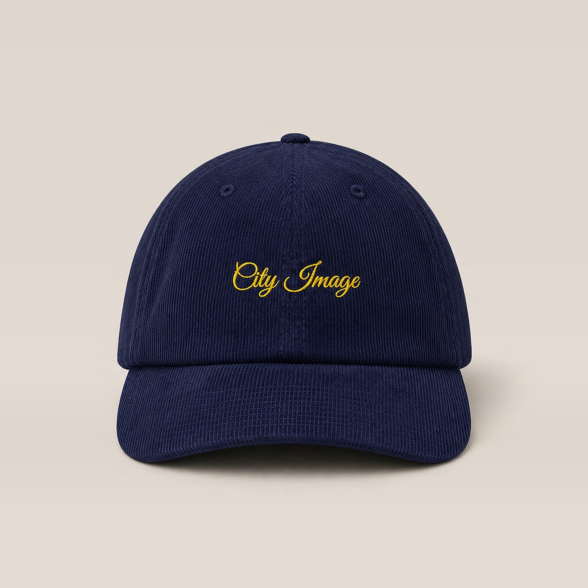 City Image Script Corduroy Hat (Navy) studio