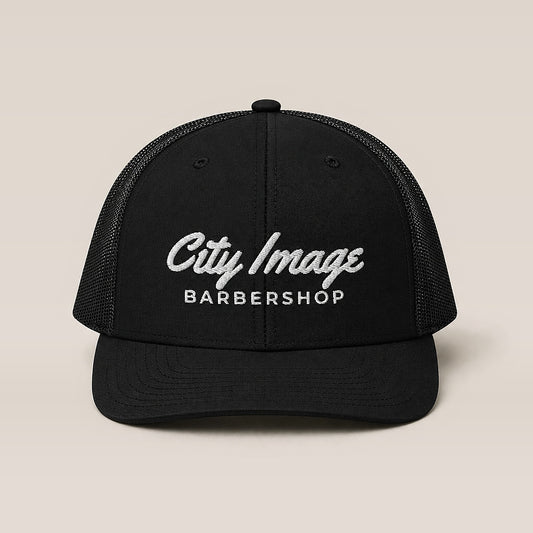 City Image Script Trucker Cap (Black) studio