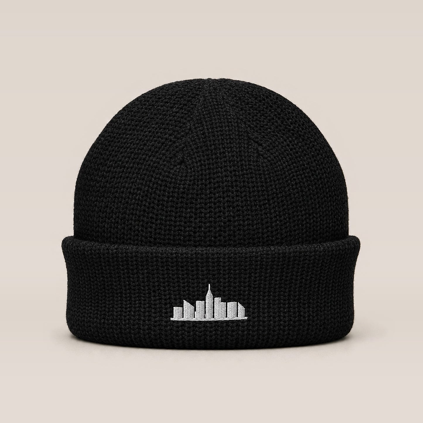 Skyline Fisherman Beanie (Black) — front