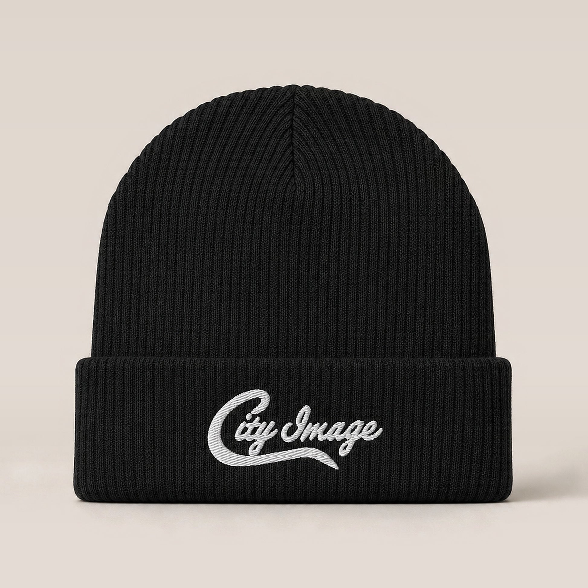City Image Ribbed Beanie — front