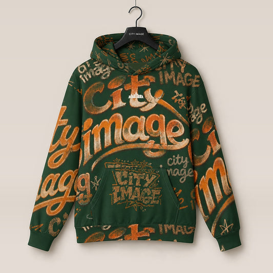 City Image All City Hoodie (Forest Green) on hanger