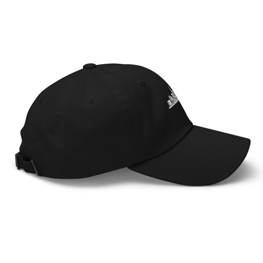 Skyline Floral Dad Hat (Black) — right side